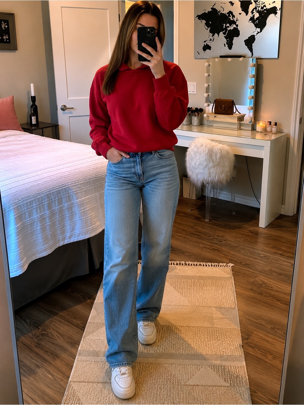 Vintage red collared pullover